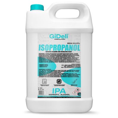 GiDeli Isopropanol 99,9% 5 Liter Reiniger Hochprozentiger Isopropylalkohol IPA