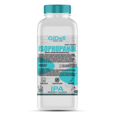 GiDeli Isopropanol 99,9% 1 Liter Reiniger Hochprozentiger Isopropylalkohol IPA