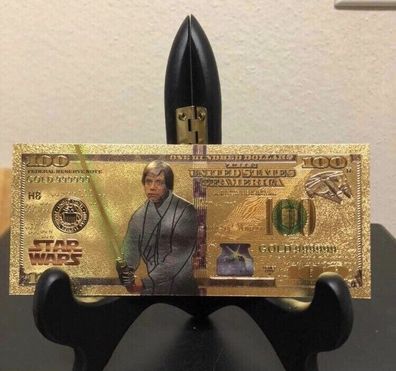 Sammelschein Goldfolie Banknote Star Wars - Luke Skywalker - (SW16092514)