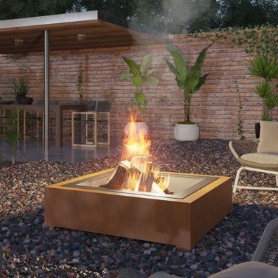 Corten Square 1000 Feuerschale Gartenkamin