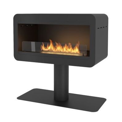 Inecco Designer Ethanolkamin Schwarz Standkamin