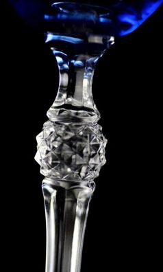 Casa Padrino Luxus Barock Likörglas 6er Set Blau / Gold Ø 6,5 x H. 18,5 cm - Handgefe