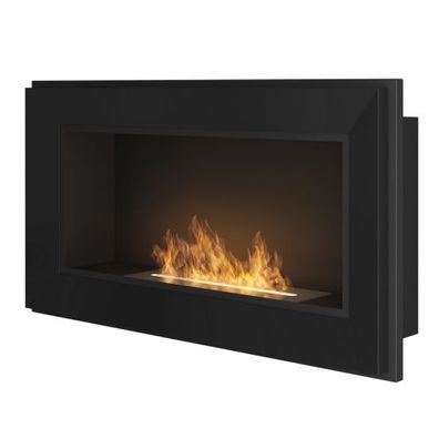 FRAME 900 Ethanolkamin Einbaukassette Schwarz : Ohne Schutzglas