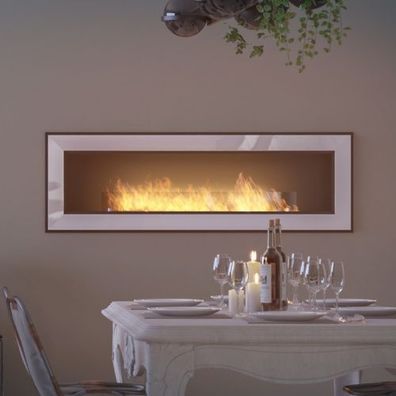 FRAME 1500 Weiß Ethanolkamin Einbaukassette : Ohne Schutzglas