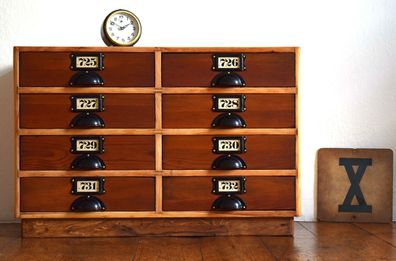 Schubladenschrank Antik Apothekerschrank Alt Vintage Schmuck Uhrmacher Sortierschrank