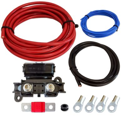 Kabelset | Vollkupfer | 10mm² | 5 + 5 + 1 Meter | Sicherung & Verbinder