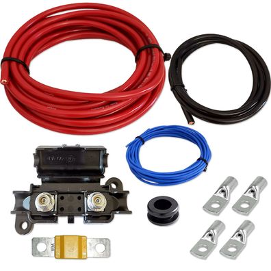 Kabelset | Vollkupfer | 16mm² | 5 + 5 + 1 Meter | Sicherung & Verbinder