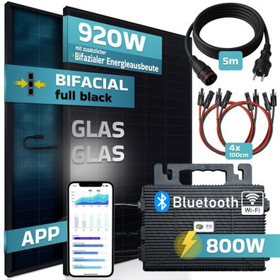SUNNIVA® Balkonkraftwerk Bifazial 920W/800W mit Astro-Energy Wechselrichter