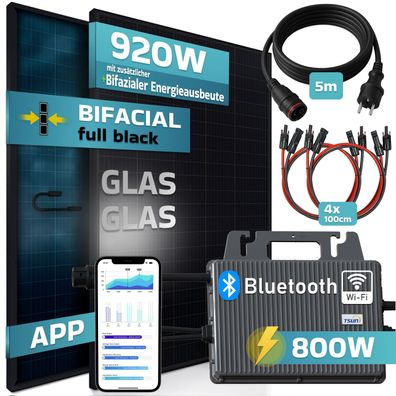 SUNNIVA® Balkonkraftwerk max 920W/800W mit TSUN Wechselrichter Solaranlage