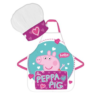 Peppa Pig Kinder Kochschürzen-Set „I’m Peppa Pig“ | Schürze + Kochmütze | 100