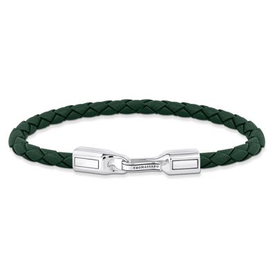 Thomas Sabo Schmuck Unisex Lederarmband Grün Silber A2149-682-6