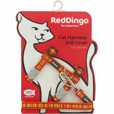 Geschirr RD mit Leine - Katze - Lotzadotz Orange
