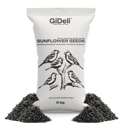 GiDeli Sonnenblumenkerne schwarz 5kg Wildvogelfutter Vogelfutter