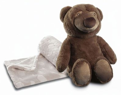 Biederlack Kuscheltier Bruno der Bär & Kuscheldecke 75x100cm im Set