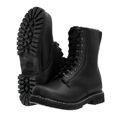 MFH Kampfstiefel Vollleder schwarz Stiefel Springerstiefel Armee BW 9 Loch Leder