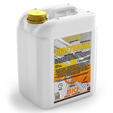 GiDeli bioethanol 10 l Ethanol 96,6% Bio Alkohol geruchlos sauber brennend
