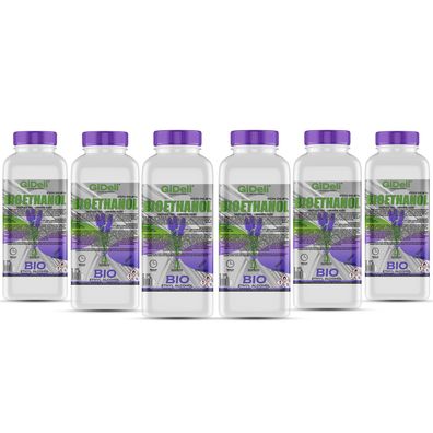 GiDeli bioethanol 6 x 1l lavendelduft 96,6% Ethanol für Innen & Außenkamine