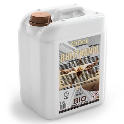 GiDeli bioethanol 10l Vanilleduft 96,6% Ethanol für Innen & Außenkamine