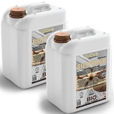 GiDeli bioethanol 2 x 10l Vanilleduft 96,6% Ethanol für Innen & Außenkamine