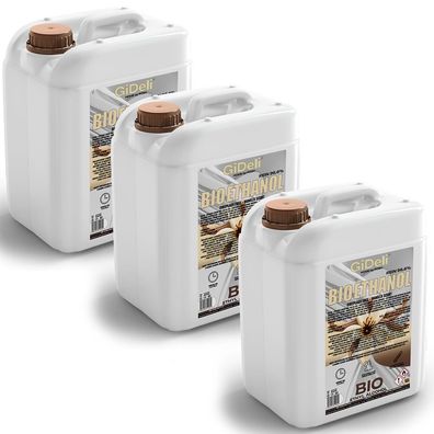 GiDeli bioethanol 3 x 10l Vanilleduft 96,6% Ethanol für Innen & Außenkamine