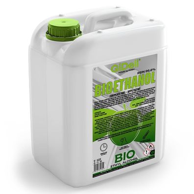 GiDeli bioethanol 10l Apfelduft 96,6% Ethanol für Innen & Außenkamine