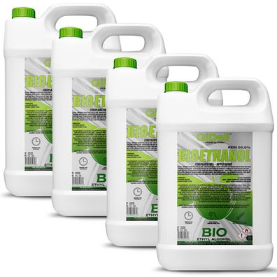 GiDeli bioethanol 4 x 5l Apfelduft 96,6% Ethanol für Innen & Außenkamine