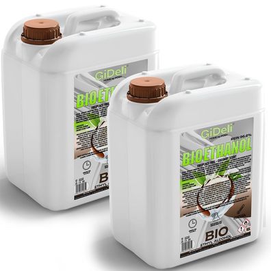 GiDeli bioethanol 2 x 10l Kokosduft 96,6% Ethanol für Innen & Außenkamine