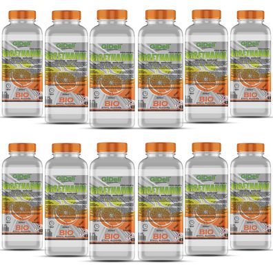 GiDeli bioethanol 12 x 1l Orangenduft 96,6% Ethanol für Innen & Außenkamine