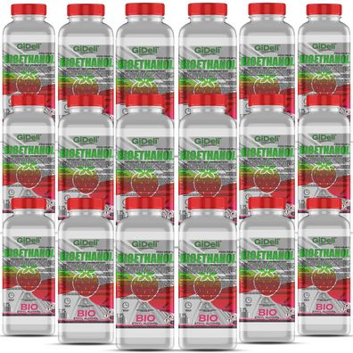 GiDeli bioethanol 18 x 1l Walderdbeerduft 96,6% Ethanol für Innen & Außenkamine