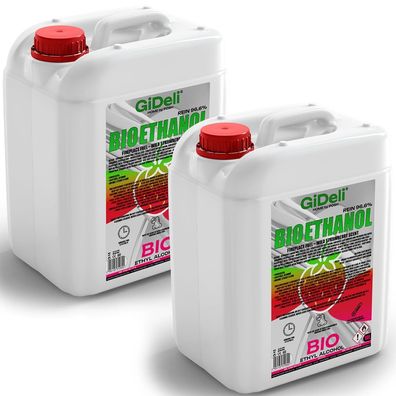 GiDeli bioethanol 2 x 10l Walderdbeerduft 96,6% Ethanol für Innen & Außenkamine