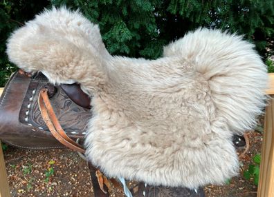 Lammfell Sattelbezug Sattelauflage Lammfellbezug Western Sattelpad Taupe