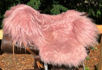 Lammfell Sattelbezug Sattelauflage Lammfellbezug Western Sattelpad Rosa