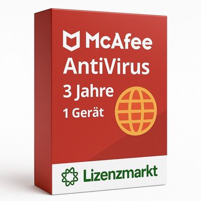 McAfee AntiVirus - 3 Jahre / 1 Gerät (Global)