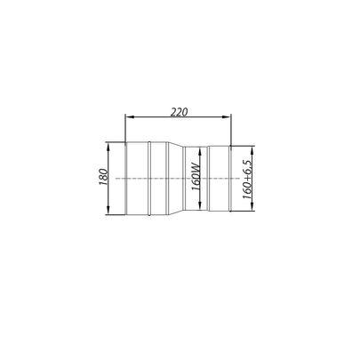 ADAM DW Reduktionsdurchgang fi 180/160 für schwarzen Stahl