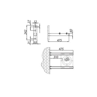 ADAM GAS Schornsteinstütze Länge 475mm