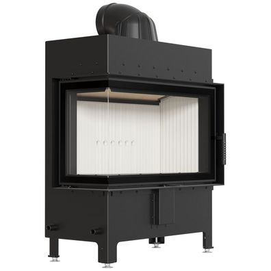 Kamineinsatz aus Stahl KRATKI LUCY links 14 kW Ø 200 mit Türfeder
