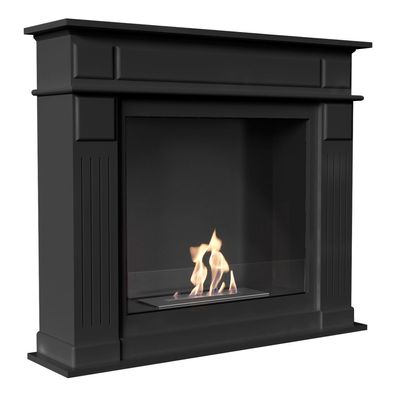 Portal Bioethanolkamin November TÜV mattschwarz mit Verglasung