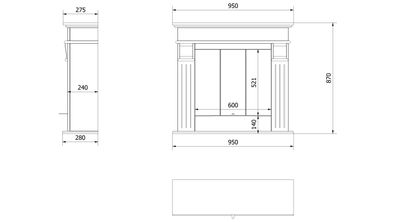 Portal Bioethanolkamin AUGUST TÜV weiß Selbstmontage