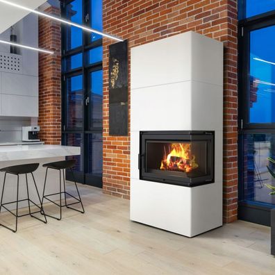 Kamineinsatz Simple Box 8 kW Ø 200 Bianco mit Türfeder