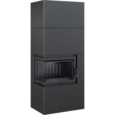 Kamineinsatz Simple Box 8 kW Ø 200 schwarz mit Türfeder