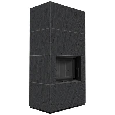 Kaminbausatz KRATKI FLOKI BOX 8 kW Ø 160 Quarzsinter Naturali Ardesia NERO A SPACCO