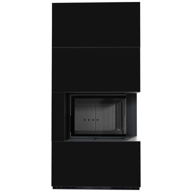 Kaminbausatz KRATKI FLOKI BOX rechts 8 kW Ø 160 Quarzsinter NERO Assoluto schwarz Ve