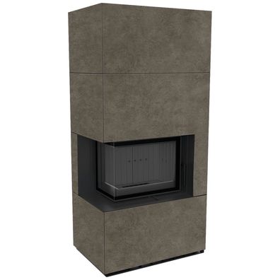 Kaminbausatz KRATKI FLOKI BOX links 8 kW Ø 160 Quarzsinter FOKOS Piokratki MBO schwa