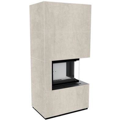 Kaminbausatz KRATKI FLOKI BOX rechts 8 kW Ø 160 Quarzsinter Naturali PIETRA DI SAVOI