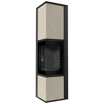 Kaminofen aus Stahl KRATKI TORA/L 8 kW Ø 150 Quarzsinter FOKOS SALE schwarz Verkleid