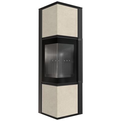 Kaminofen aus Stahl KRATKI TORA/M 8 kW Ø 150 Quarzsinter FOKOS SALE schwarz Verkleid