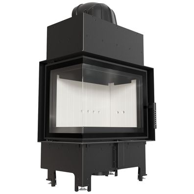 Luftkamineinsatz KRATKI FLOKI S Links 8kW Ø160 Rekuperation Stahl SET