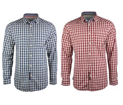 Trachtenhemd Tom 2 versch Farben - Farbe: dark blue Größe: S