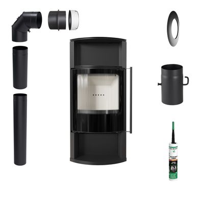 Freistehender Kaminofen KRATKI TOFA 8 kW ?150 ECO Montagezubehör