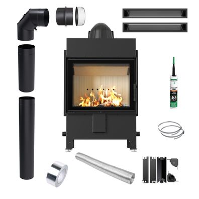 Kamin KRATKI LUCY 12 kW fi 200 Ecodesign-Set mit Rohren Luft